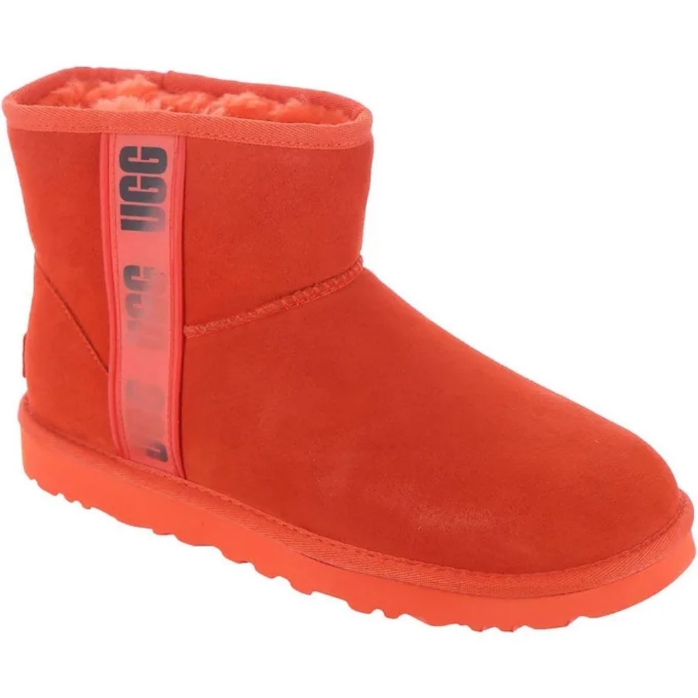 Women’s Orange UGG Classic Mini Side Logo Hazard boots NWT no box